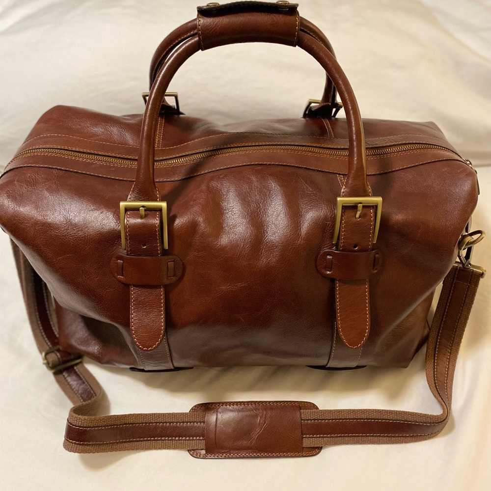 Old Angler Italian Leather Duffle Bag